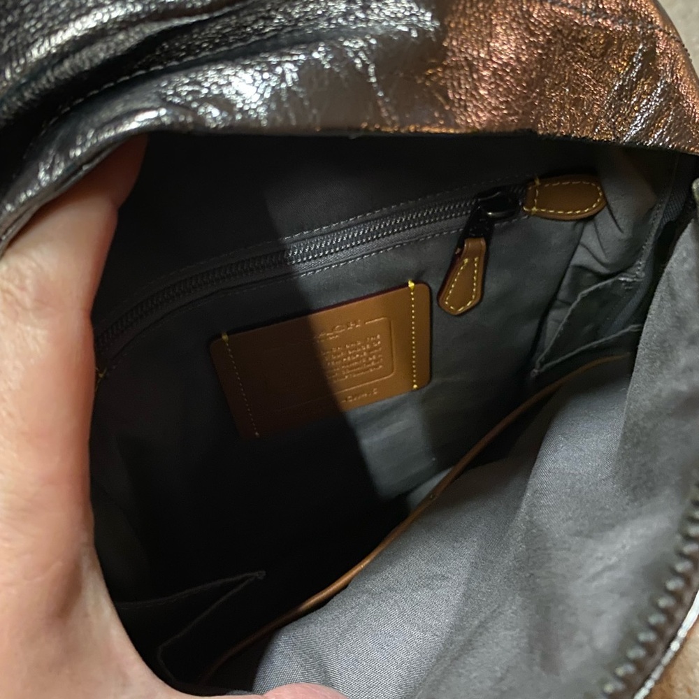 Coach Silver Leather Small Backpack - image 5